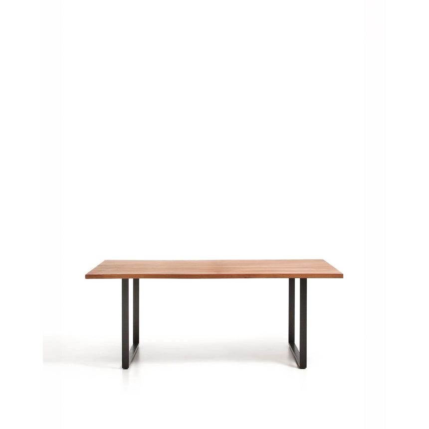 Tisch Uxue aus massivem Akazienholz mit Beinen aus schwarzem Stahl 180 x 90 cm von Kave Home – Bild 1