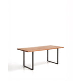 Tisch Uxue aus massivem Akazienholz mit Beinen aus schwarzem Stahl 180 x 90 cm von Kave Home – Bild 3