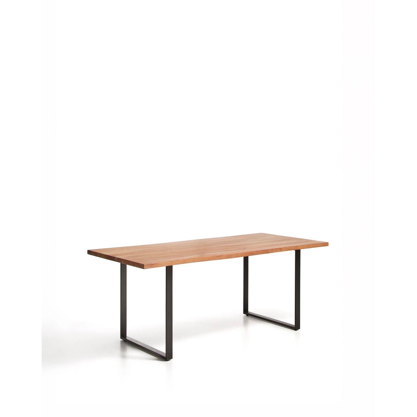 Tisch Uxue aus massivem Akazienholz mit Beinen aus schwarzem Stahl 180 x 90 cm von Kave Home – Bild 3