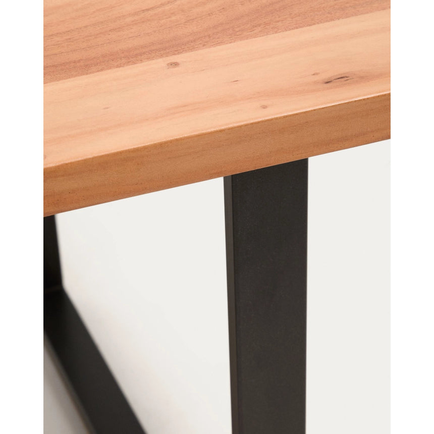 Tisch Uxue aus massivem Akazienholz mit Beinen aus schwarzem Stahl 180 x 90 cm von Kave Home – Bild 5