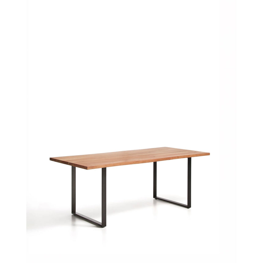 Tisch Uxue aus massivem Akazienholz mit Beinen aus schwarzem Stahl 200 x 90 cm von Kave Home – Bild 3