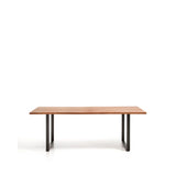 Tisch Uxue aus massivem Akazienholz mit Beinen aus schwarzem Stahl 220 x 100 cm von Kave Home – Bild 1
