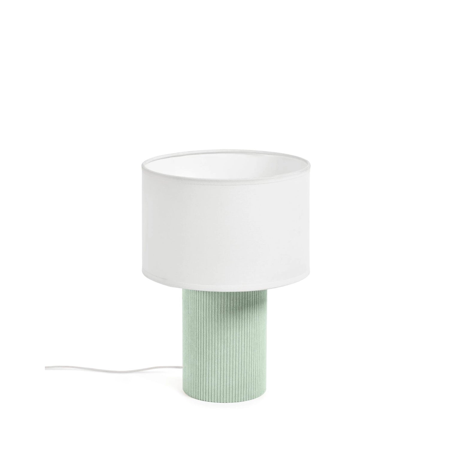 Tischlampe Bianella aus Baumwolle und türkisfarbenem Cord von Kave Home – Bild 1