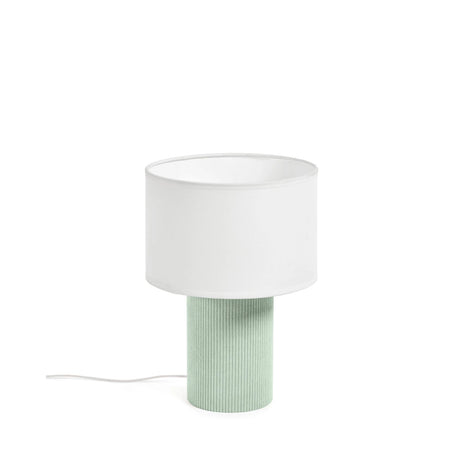 Tischlampe Bianella aus Baumwolle und türkisfarbenem Cord von Kave Home – Bild 1