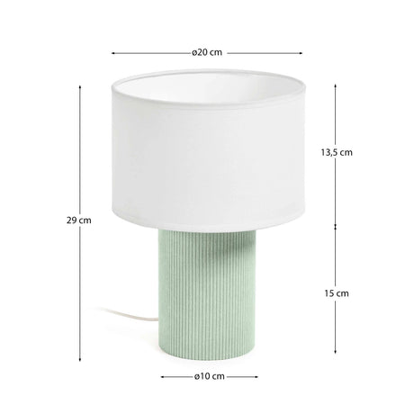 Tischlampe Bianella aus Baumwolle und türkisfarbenem Cord von Kave Home – Bild 3
