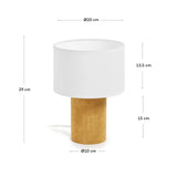 Tischlampe Bianella aus Cord in Senfgelb von Kave Home – Bild 4