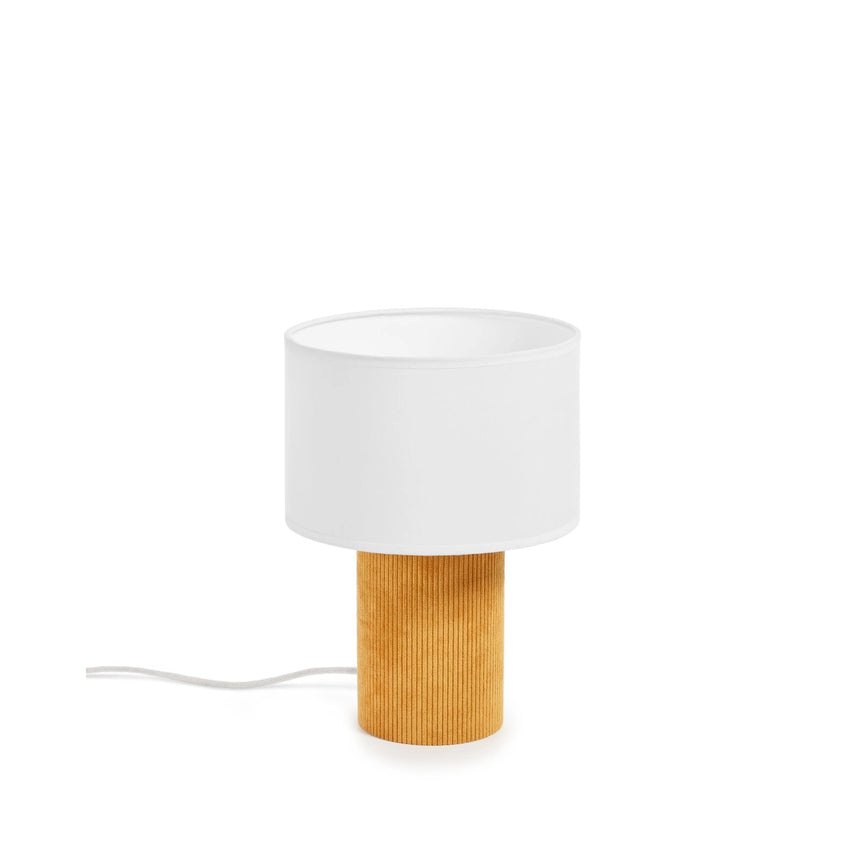 Tischlampe Bianella aus Cord in Senfgelb von Kave Home – Bild 5