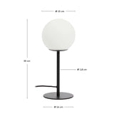 Tischlampe Brisia aus Metall mit schwarzem Finish und einer Glaskugel Ø15 cm von Kave Home – Produktbild 3
