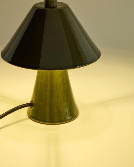 Tischlampe Ceren aus grüner Keramik, 21 cm von Kave Home – Bild 3