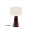 Tischlampe Drava aus weinroter Keramik mit Baumwollschirm von Kave Home – Bild 1