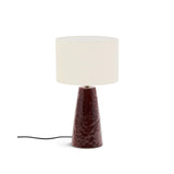 Tischlampe Drava aus weinroter Keramik mit Baumwollschirm von Kave Home – Bild 1