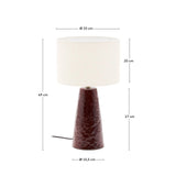 Tischlampe Drava aus weinroter Keramik mit Baumwollschirm von Kave Home – Bild 4