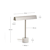 Tischlampe Lynor aus gebürstetem Metall mit weißem Marmorsockel von Kave Home – Bild 4