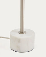 Tischlampe Lynor aus gebürstetem Metall mit weißem Marmorsockel von Kave Home – Bild 6