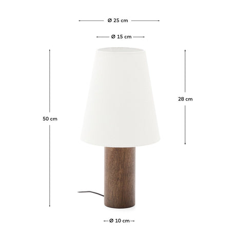 Tischlampe Marga aus massivem Gummibaumholz mit Finish von Kave Home – Bild 3