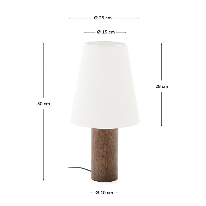 Tischlampe Marga aus massivem Gummibaumholz mit Finish von Kave Home – Bild 3