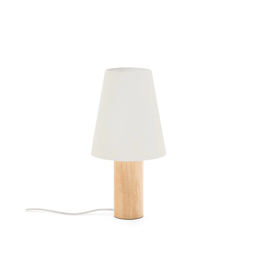 Tischlampe Marga aus massivem Gummibaumholz mit naturfarbenem Finish von Kave Home – Bild 1