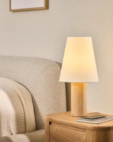 Tischlampe Marga aus massivem Gummibaumholz mit naturfarbenem Finish von Kave Home – Bild 2