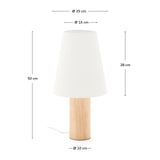Tischlampe Marga aus massivem Gummibaumholz mit naturfarbenem Finish von Kave Home – Bild 3