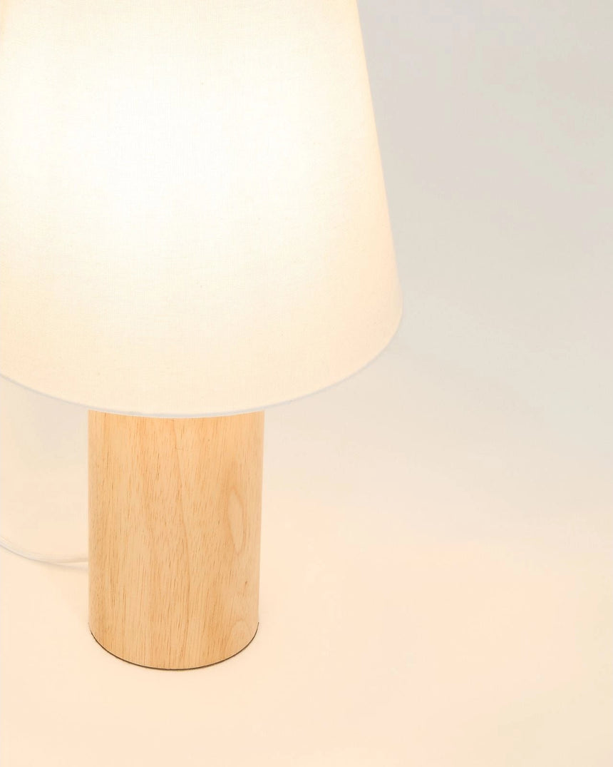 Tischlampe Marga aus massivem Gummibaumholz mit naturfarbenem Finish von Kave Home – Bild 4
