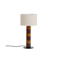 Tischlampe Mavran mit Baumwollschirm und Keramiksockel in Braun und Senfgelb von Kave Home – Bild 1