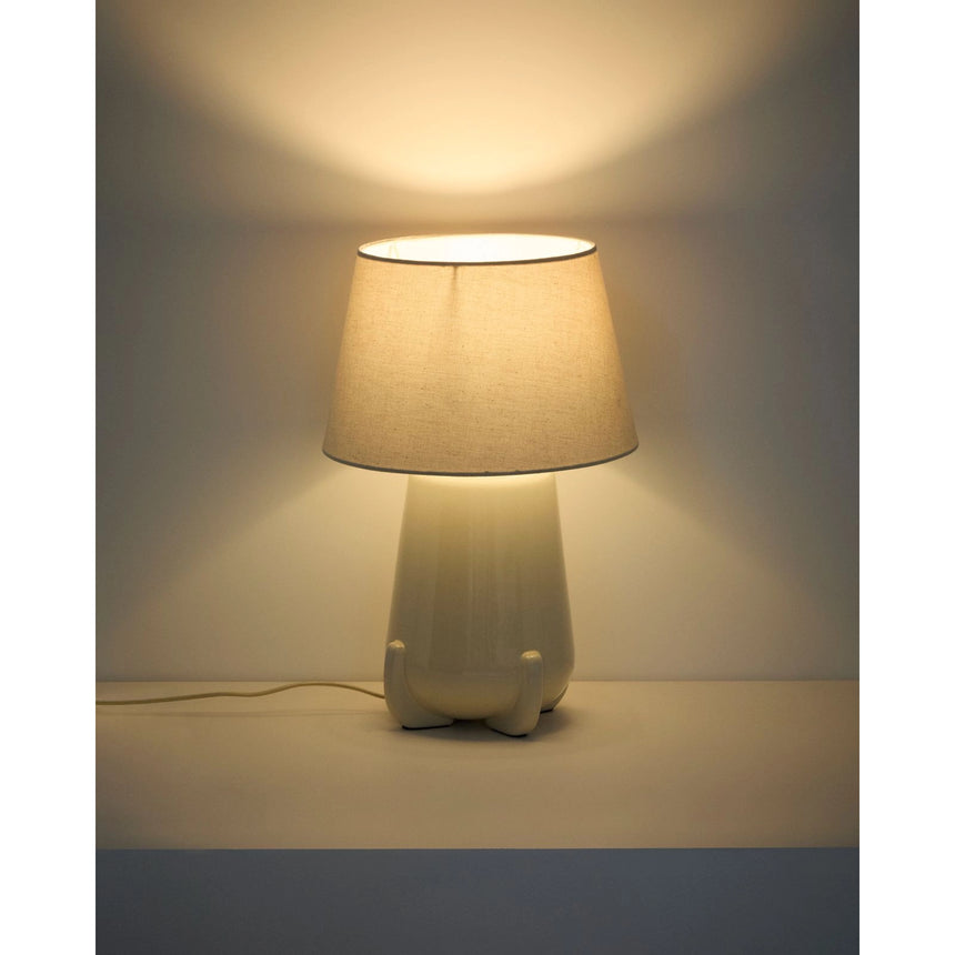 Tischlampe Odra aus ecrufarbener Keramik mit glänzendem Finish von Kave Home – Bild 4