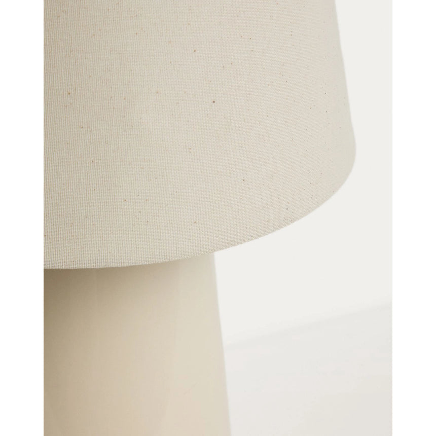 Tischlampe Odra aus ecrufarbener Keramik mit glänzendem Finish von Kave Home – Bild 7