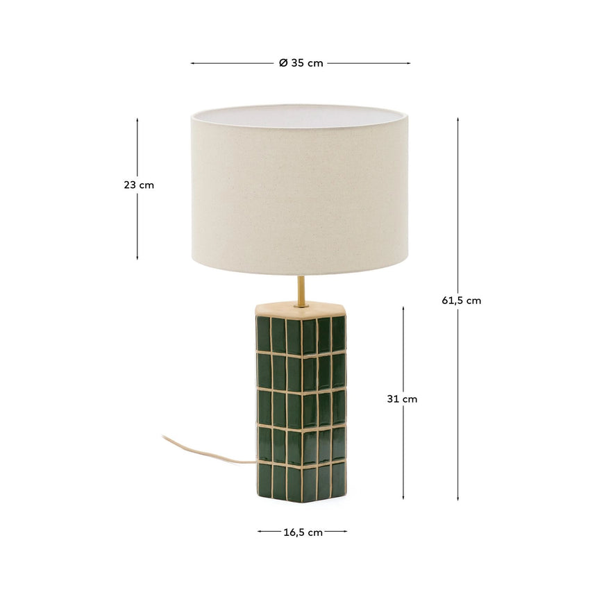 Tischlampe Rue aus grüner Keramik von Kave Home – Bild 4