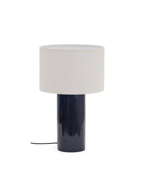 Tischlampe Toneric aus Keramik mit blauem Finish und Baumwolle von Kave Home – Produktbild 7
