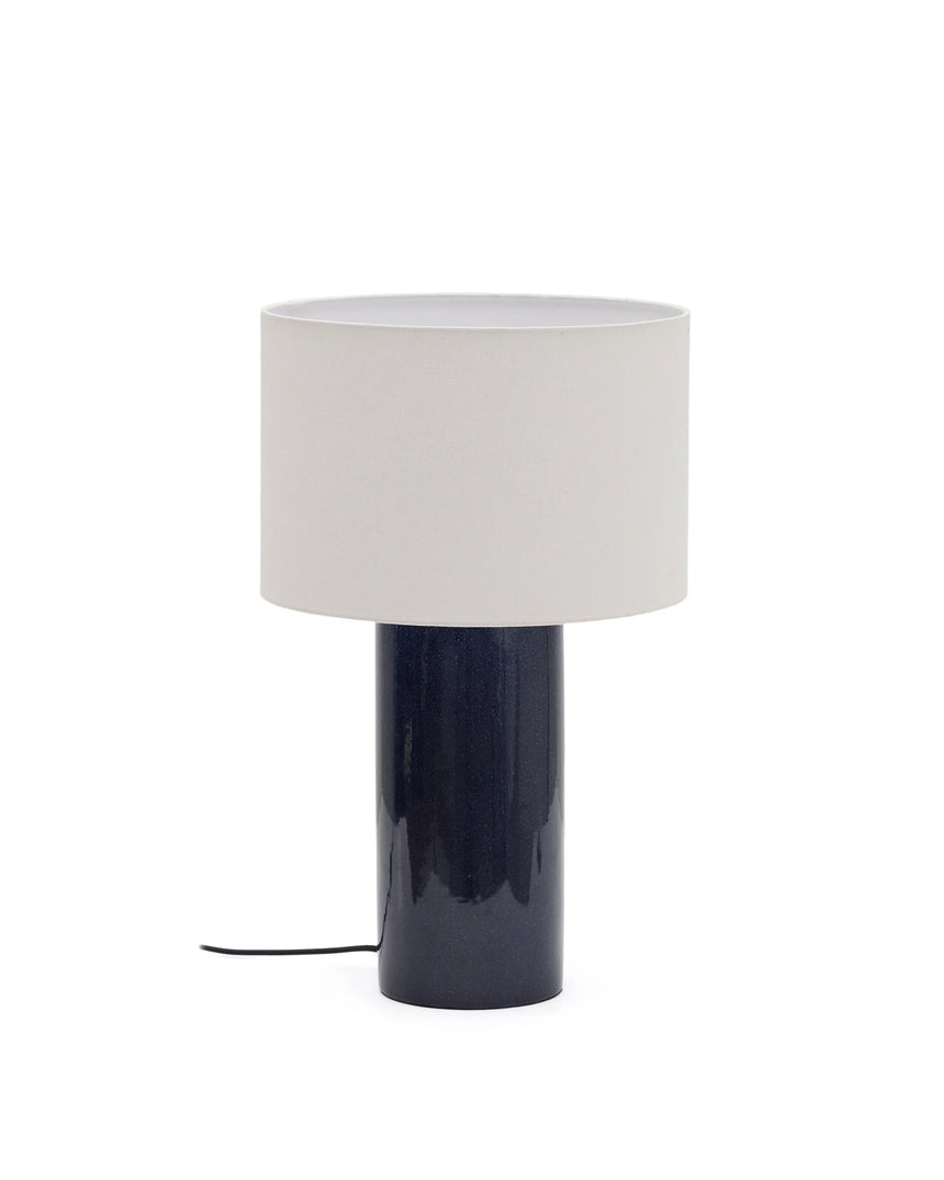 Tischlampe Toneric aus Keramik mit blauem Finish und Baumwolle von Kave Home – Produktbild 7