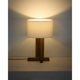 Tischleuchte Niani aus Kautschukholz mit Finish in Naturton und elfenbeinfarbenem Baumwollschirm Ø 30 cm von Kave Home – Bild 4