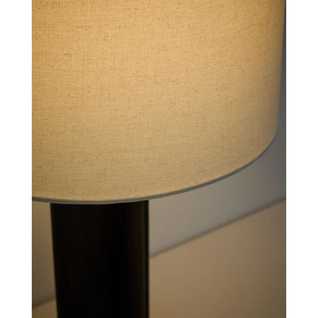 Tischleuchte Niani aus Kautschukholz mit Finish und elfenbeinfarbenem Baumwollschirm Ø 30 cm von Kave Home – Bild 3