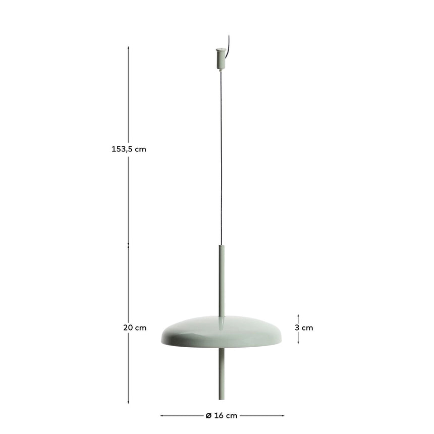 Tragbare Deckenleuchte Porte aus hellgrünem Aluminium, Ø 16 cm von Kave Home – Bild 2