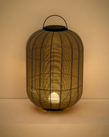 Tragbare LED-Tischlampe Saranella aus hellgrauem synthetischem Rattan von Kave Home – Bild 6