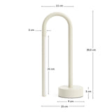 Tragbare Tischlampe Bow aus grauem Aluminium von Kave Home – Bild 2