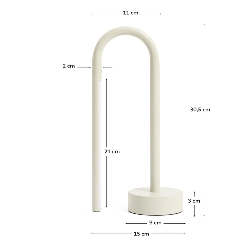 Tragbare Tischlampe Bow aus grauem Aluminium von Kave Home – Bild 2