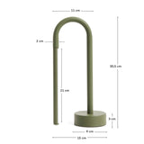 Tragbare Tischlampe Bow aus grünem Aluminium von Kave Home – Bild 2
