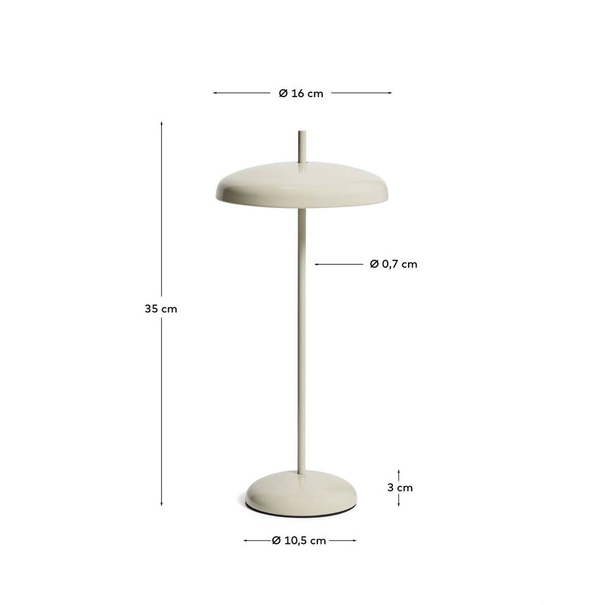 Tragbare Tischlampe Porte aus hellgrauem Aluminium von Kave Home – Bild 2
