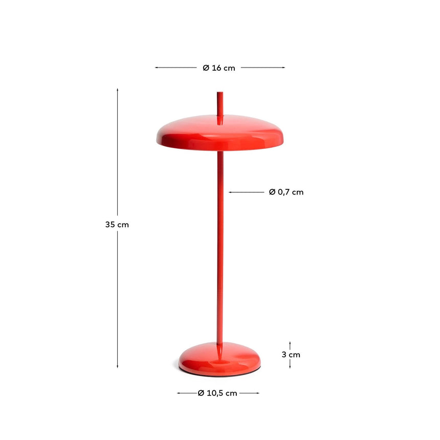 Tragbare Tischlampe Porte aus rotem Aluminium von Kave Home – Bild 2