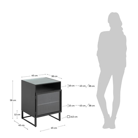 Trixie Nachttisch Stahl mit schwarzem Finish 45 x 58 cm von Kave Home – Produktbild 5