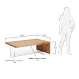 Tulsi Couchtisch aus massiver Eiche und Glas 120 x 70 cm von Kave Home – Produktbild 2