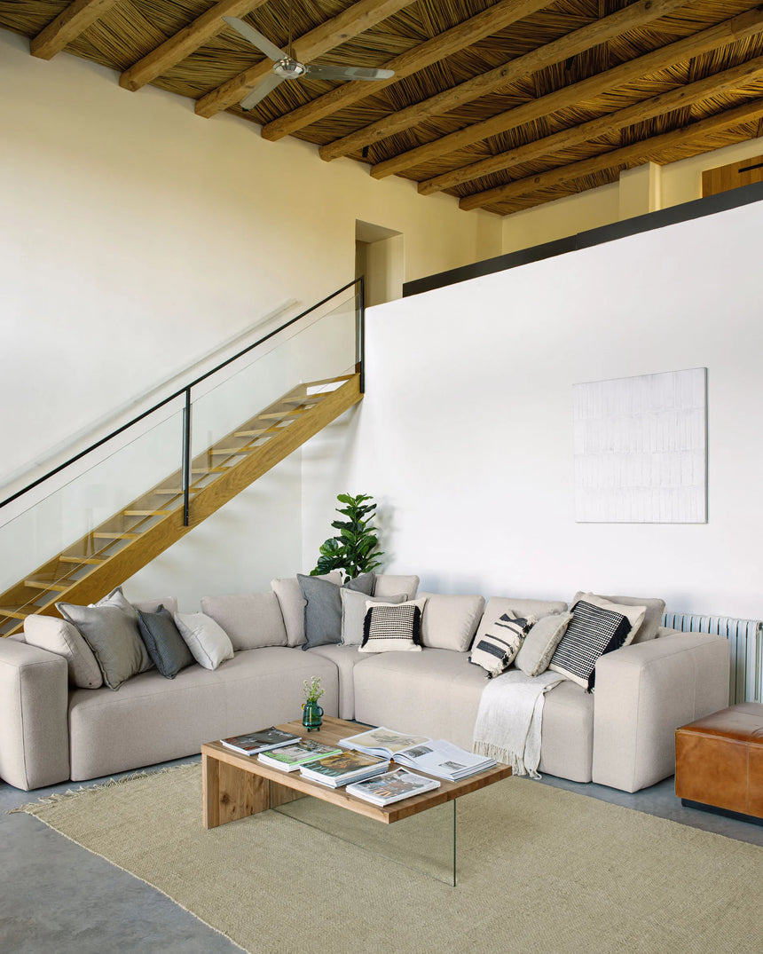 Tulsi Couchtisch aus massiver Eiche und Glas 120 x 70 cm von Kave Home – Produktbild 3