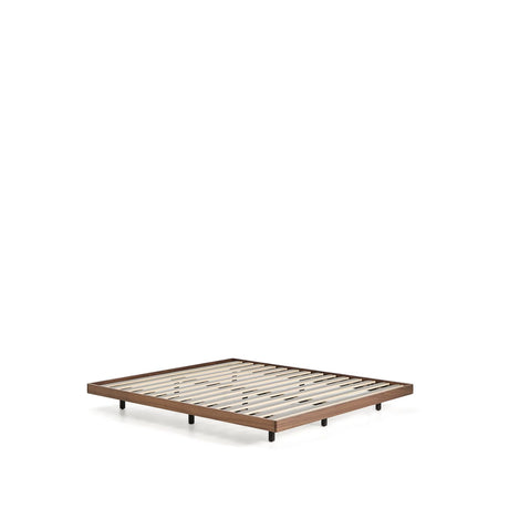 Unterbau Norlen aus Nussbaumfurnier mit dunklem Finish für Matratzen 160 x 200 cm FSC Mix Credit von Kave Home – Produktbild 6