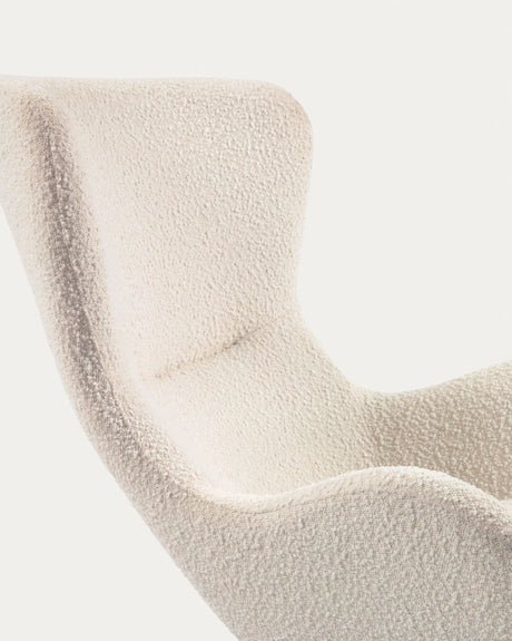 Vania Schaukelstuhl mit Bezug in Bouclé weiß von Kave Home – Produktbild 1