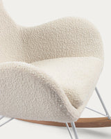 Vania Schaukelstuhl mit Bezug in Bouclé weiß von Kave Home – Produktbild 2