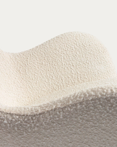 Vania Schaukelstuhl mit Bezug in Bouclé weiß von Kave Home – Produktbild 3