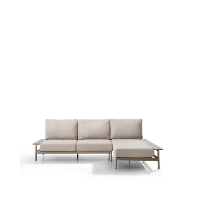 Vathi 3-Sitzer-Sofa aus Aluminium mit rechter Chaiselongue in Taupe 250 x 159 cm von Kave Home – Bild 1