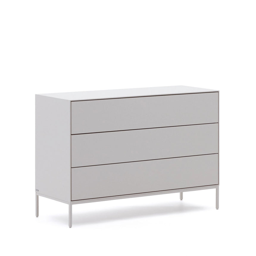 Vedrana Kommode 3 Schubladen MDF weiß lackiert 110 x 75 cm von Kave Home – Bild 5