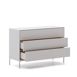 Vedrana Kommode 3 Schubladen MDF weiß lackiert 110 x 75 cm von Kave Home – Bild 7