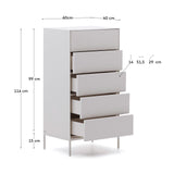 Vedrana Kommode 5 Schubladen MDF weiß lackiert 60 x 114 cm von Kave Home – Bild 3